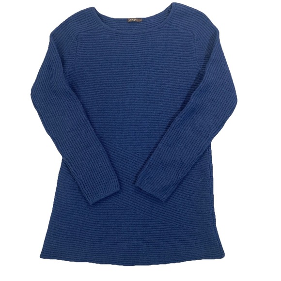 J. McLaughlin Sweaters - J McLaughlin Womens Italian Merino Wool SMALL Blue‎ Sweater Soft Ribbed ECU